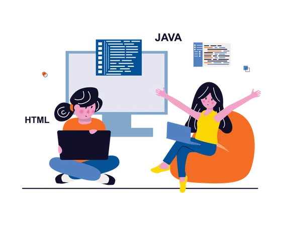 Women developer working together  Illustration