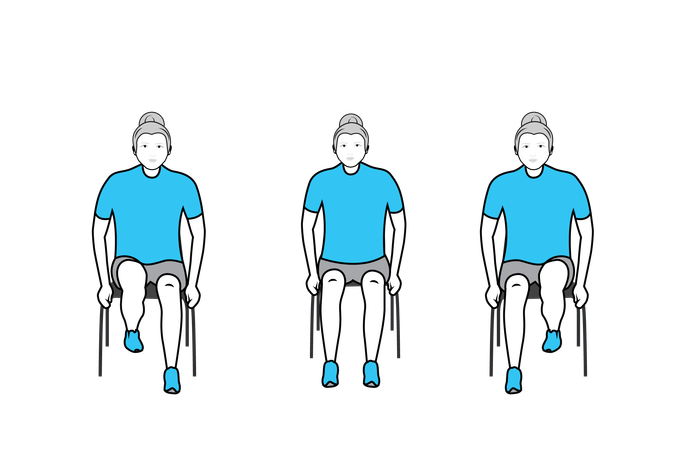 Women doing muscle training while sitting on chair  Illustration