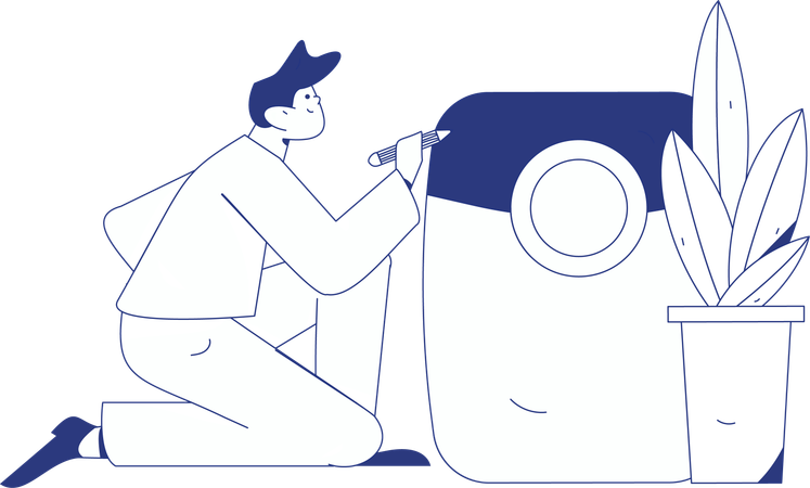 Women doing virtual shopping  Illustration