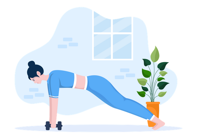 Women doing workout at gym  Illustration