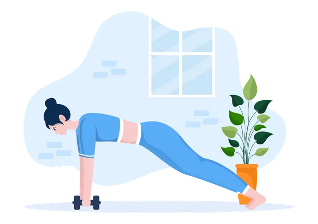 Women doing workout at gym  Illustration