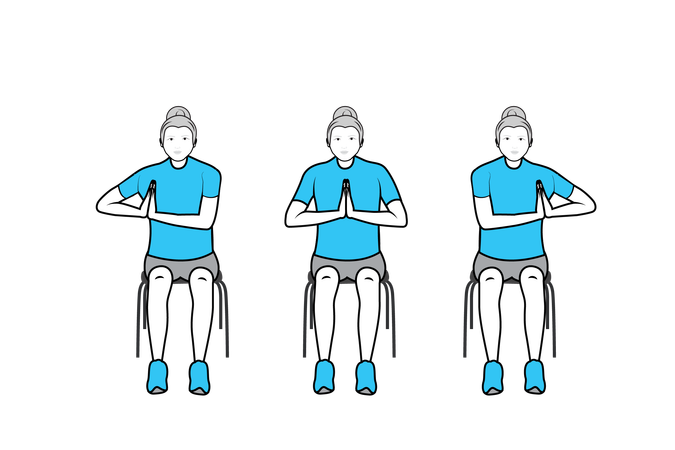 Women doing yoga while sitting on chair  Illustration