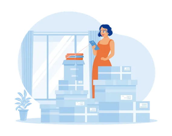 Women entrepreneurs start business ventures at home  Illustration