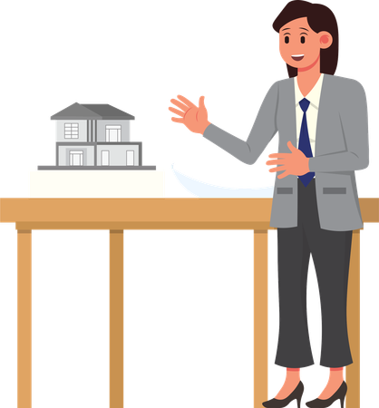 Women Explaining Property  Illustration