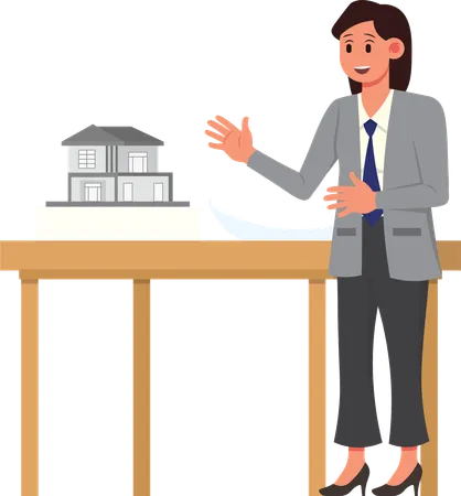 Women Explaining Property  Illustration