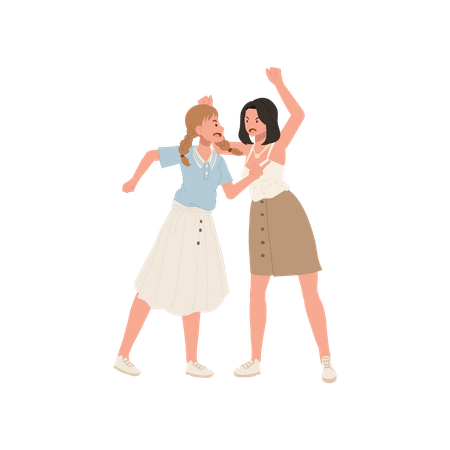 Women Fighting  Illustration