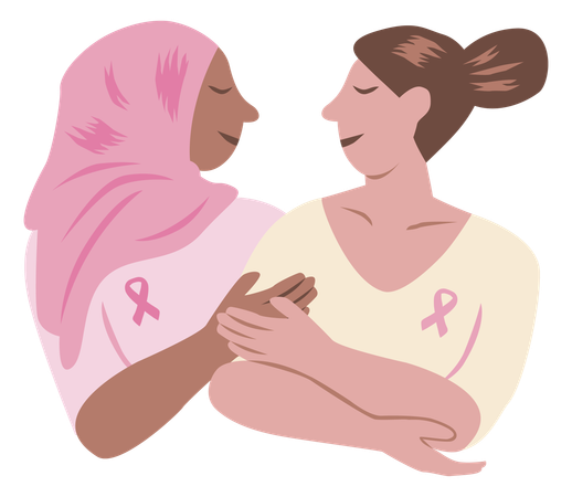 Women for breast cancer awareness  Illustration
