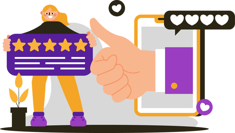 Women give 5 stars and positive reviews  Illustration