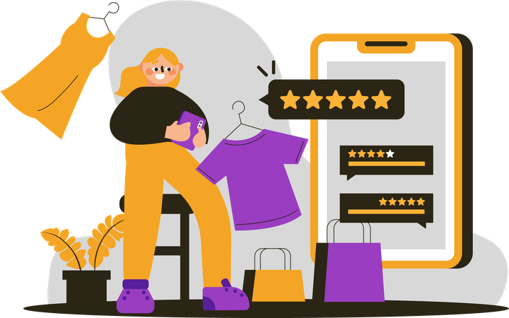 Women give reviews of goods  Illustration