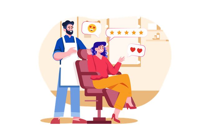 Women Giving Feedback For Hair Salon Service  Illustration