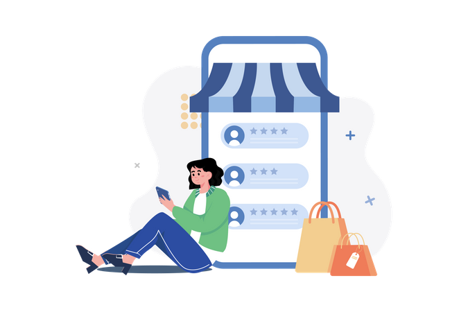 Women Giving Shopping Reviews  Illustration