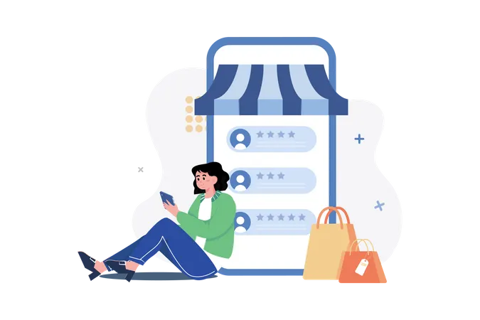 Women Giving Shopping Reviews  Illustration