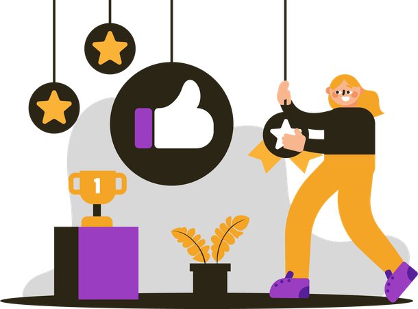Women giving thumbs up ratings  Illustration