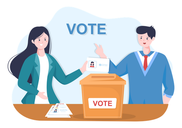 Women giving vote  Illustration