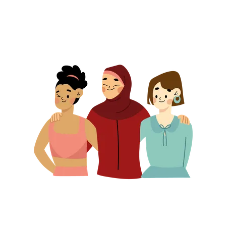 Women hand on shoulder  Illustration