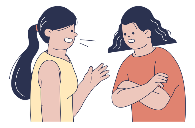 Women in Conversation Conflict  Illustration