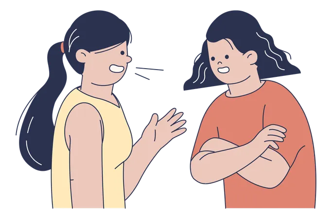 Women in Conversation Conflict  Illustration