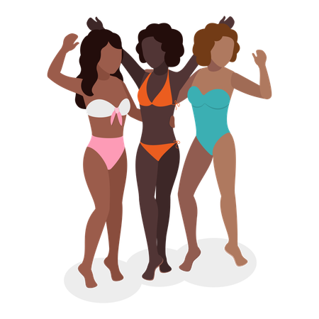 Women In Swimsuits  Illustration