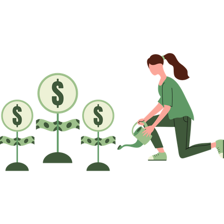 Women Investing Money  Illustration