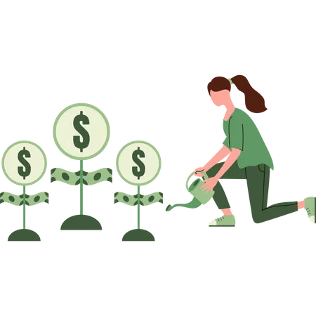 Women Investing Money  Illustration