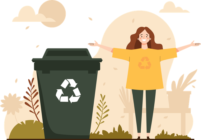 Women Invite Us All To Recycle  Illustration