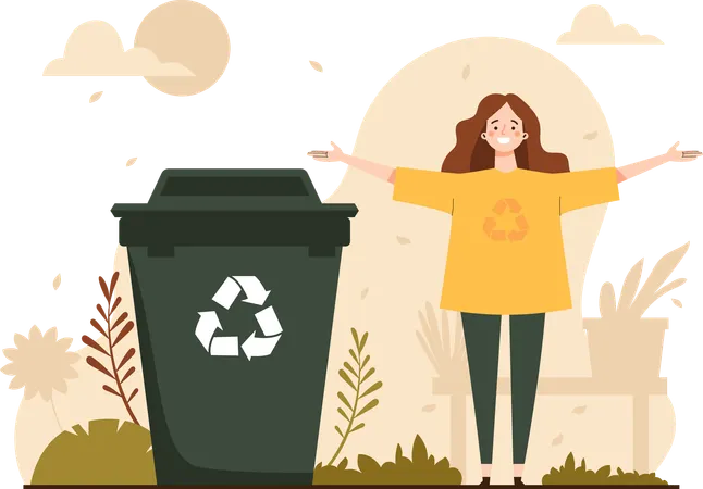 Women Invite Us All To Recycle  Illustration