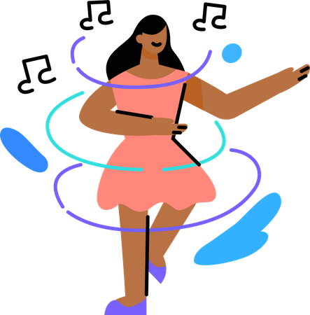 Women is dancing Illustration