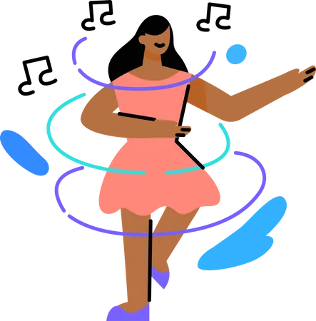 Women is dancing Illustration