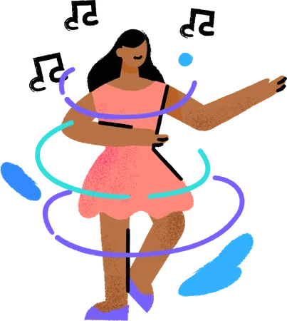 Women is dancing  Illustration