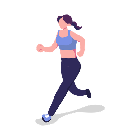 Women Jogging In Park  Illustration