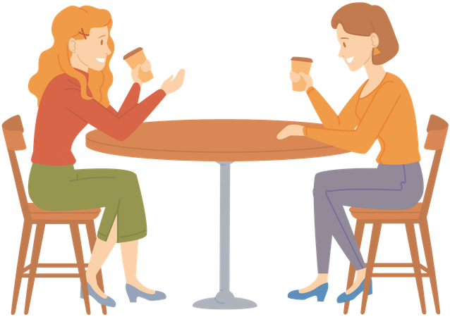 Women laughing and gossiping Illustration