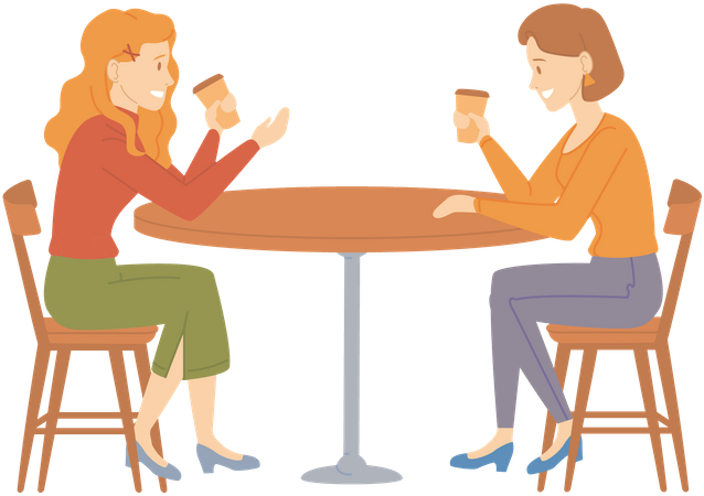 Women laughing and gossiping  Illustration