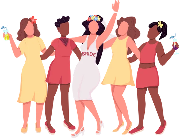 Women on hen party  Illustration