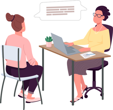 Women on job interview  Illustration