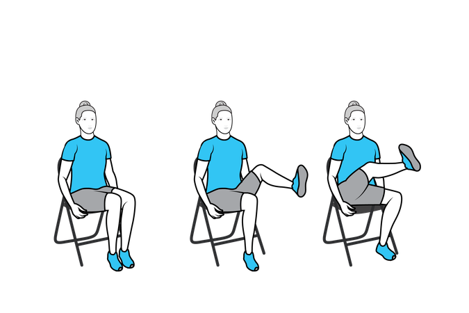 Women performs exercise on chair  Illustration