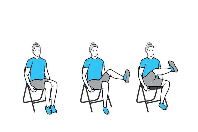 Women performs exercise on chair  Illustration