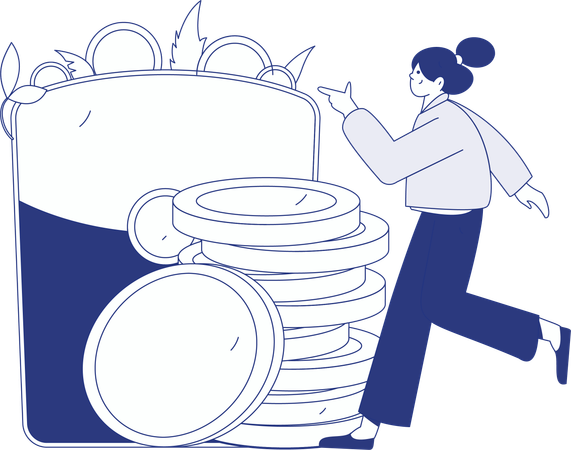 Women receives digital cashback offer  Illustration