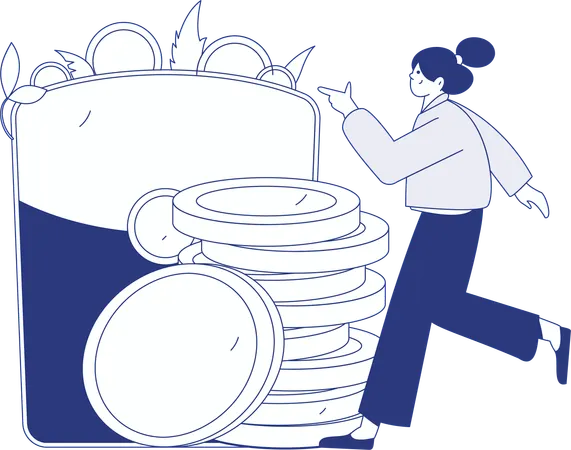 Women receives digital cashback offer  Illustration