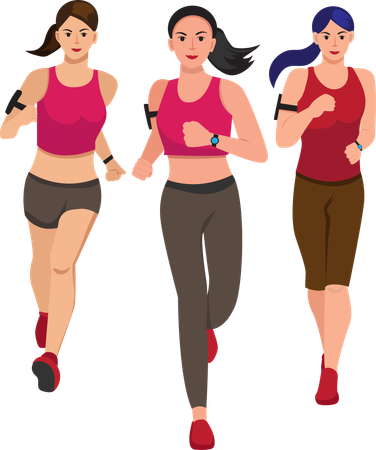 Women running  Illustration