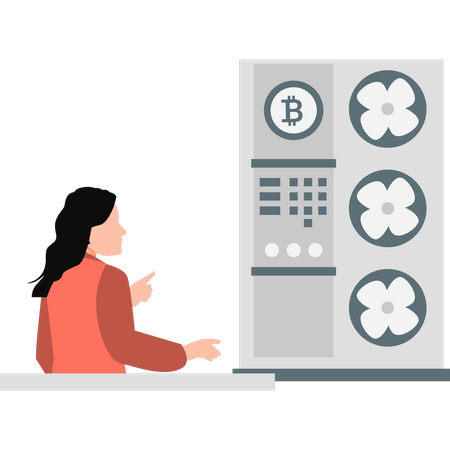 Women seeing economy bitcoin  Illustration