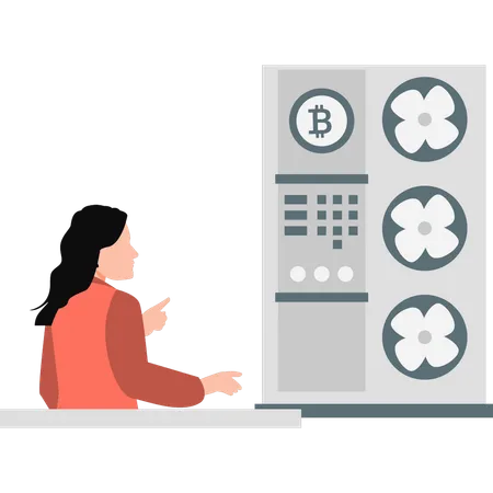 Women seeing economy bitcoin  Illustration