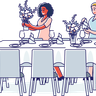 illustration for decorate dinner table