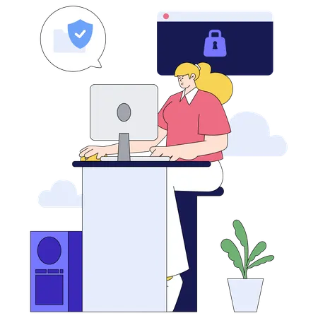 Women set up a data lockdown  Illustration