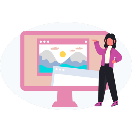 Women showing media marketing  Illustration