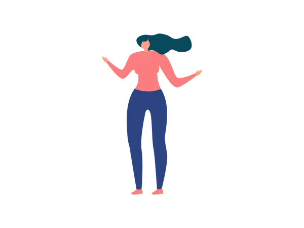 Women standing with wide hand  Illustration