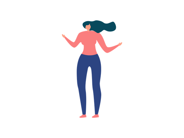 Women standing with wide hand  Illustration