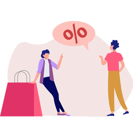 Women talking about discount offer  Illustration