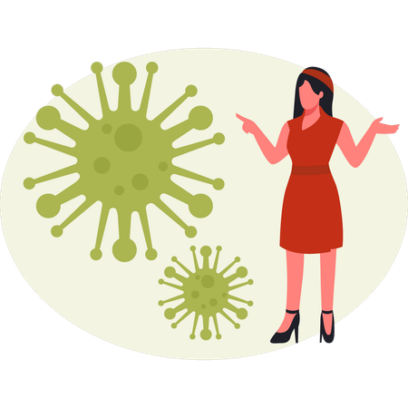 Women talking about virus molecule vaccine  Illustration