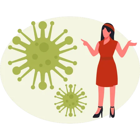 Women talking about virus molecule vaccine  Illustration