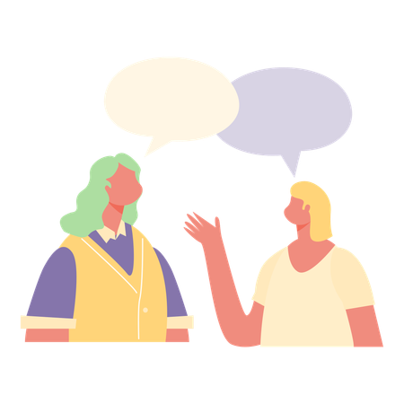 Women talking to each other  Illustration